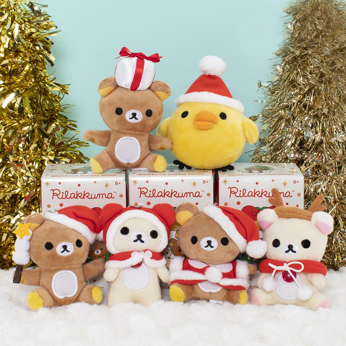 Sanx Rilakkuma Holiday Series Plush Doll Keychain Random Blind Box