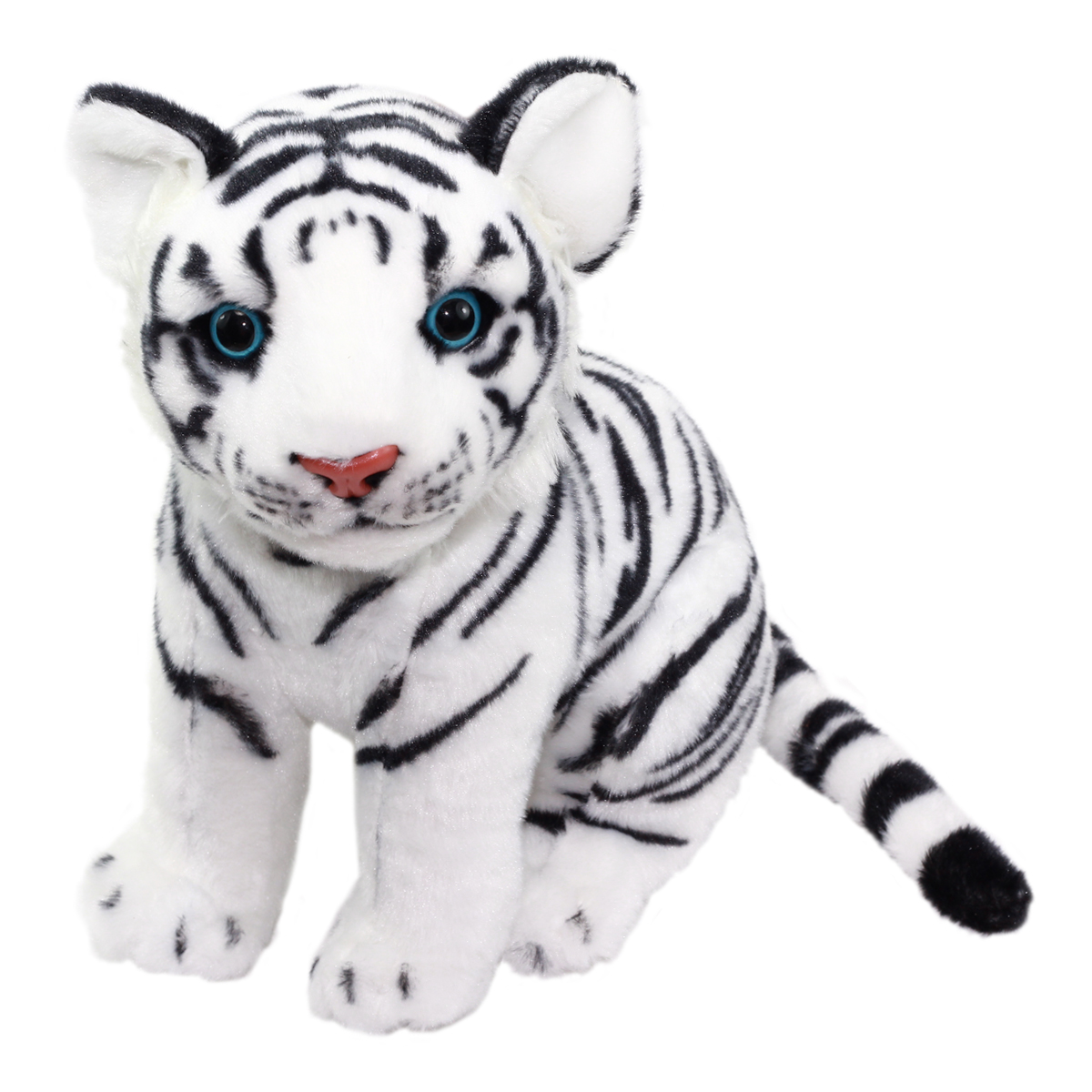 black and white tiger stuffed animal