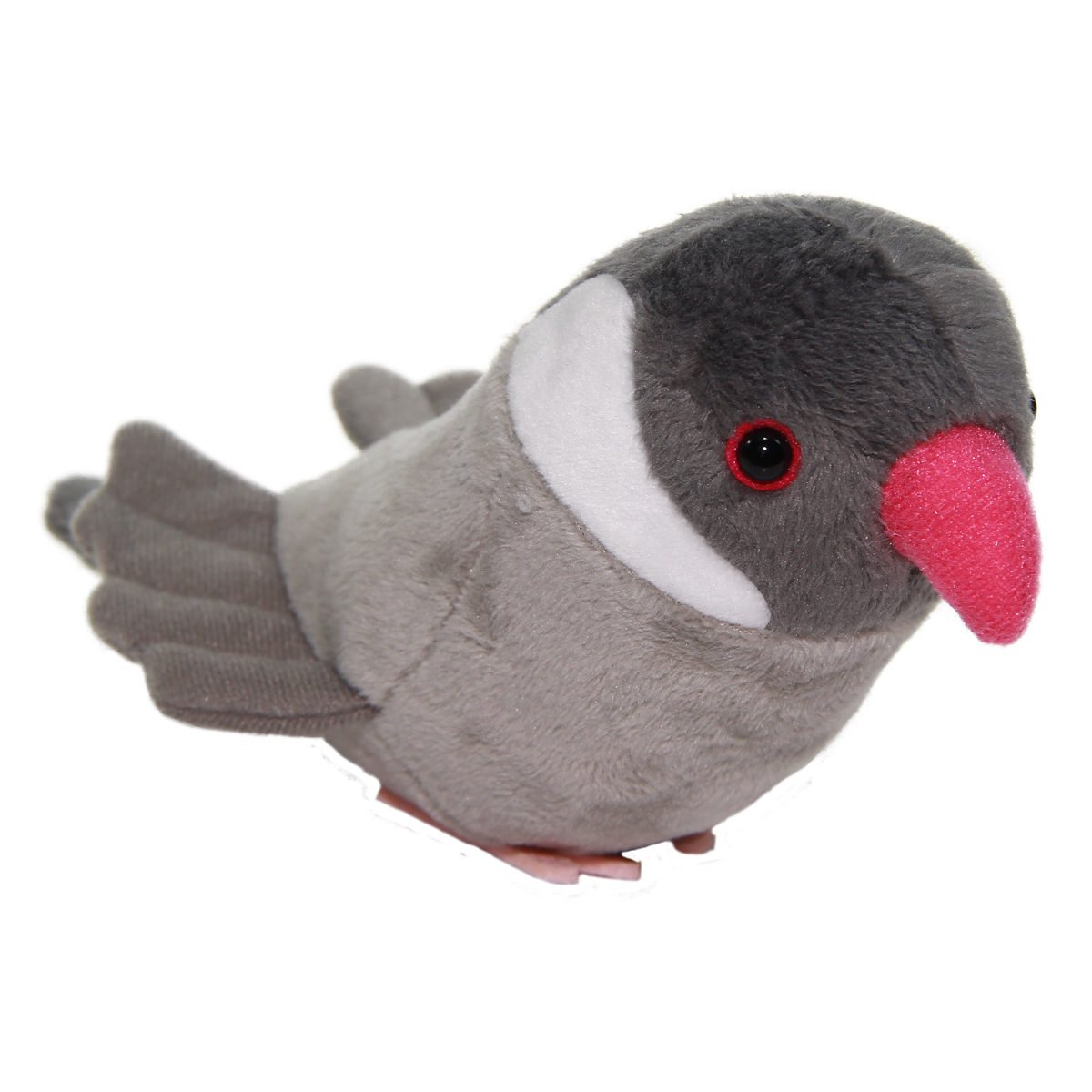 Java Sparrow Plush Doll, Cute Birds Collection, Stuffed Animal Toy, Gray, 6 Inches