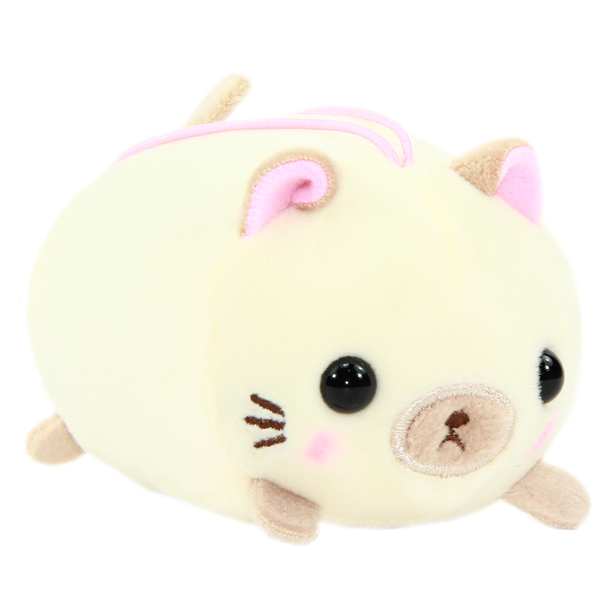 Amuse Cat Plush - Mochikko Neko Nyanzu Beige Mini Strap Super Soft Japan