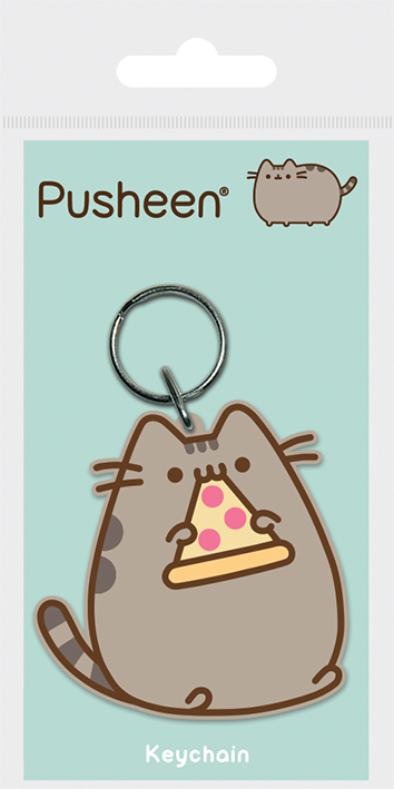 Pusheen Eating Pizza Keychain
