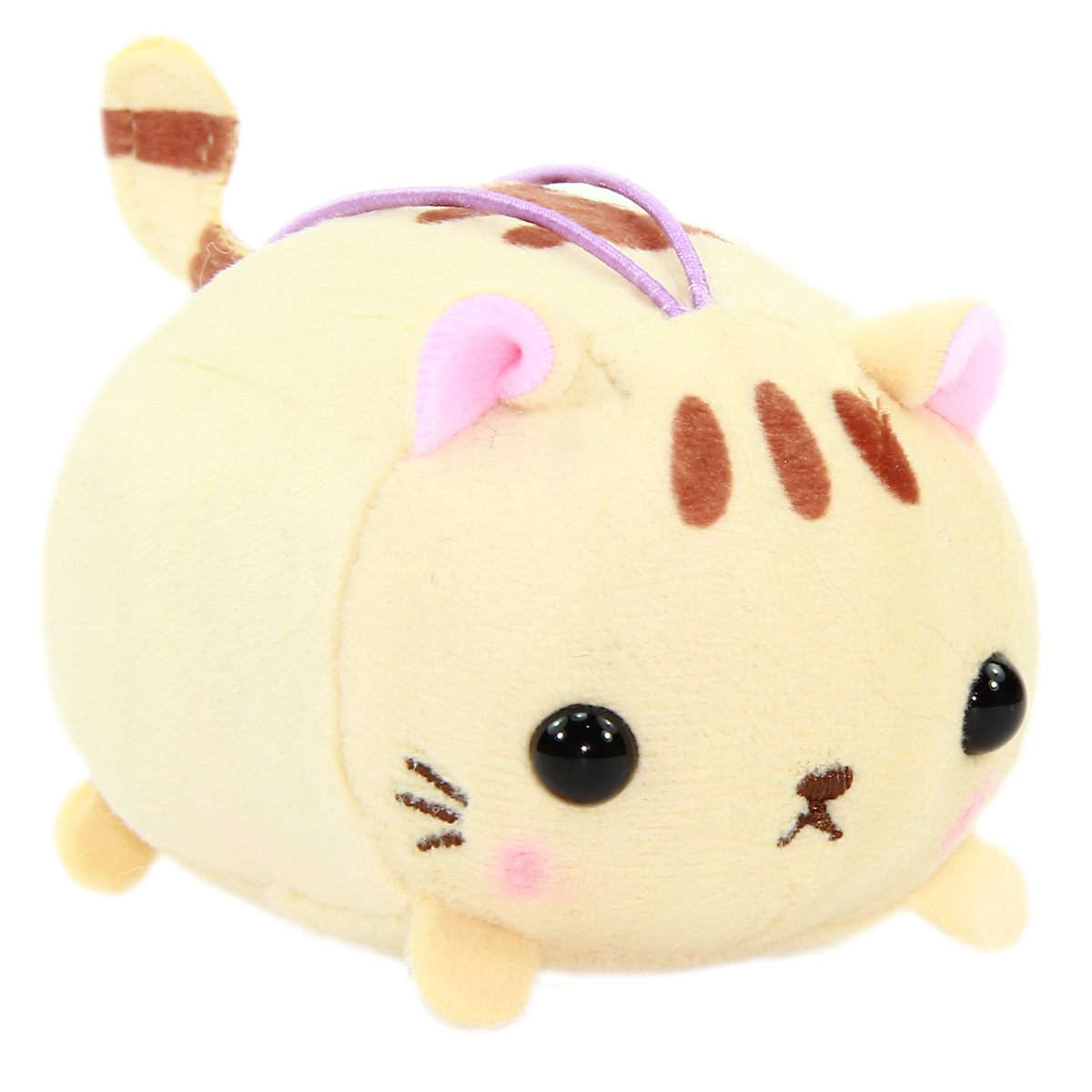 Mochikko Neko Nyanzu Light Brown Cat Plush Mini Strap Amuse Super Soft Japan