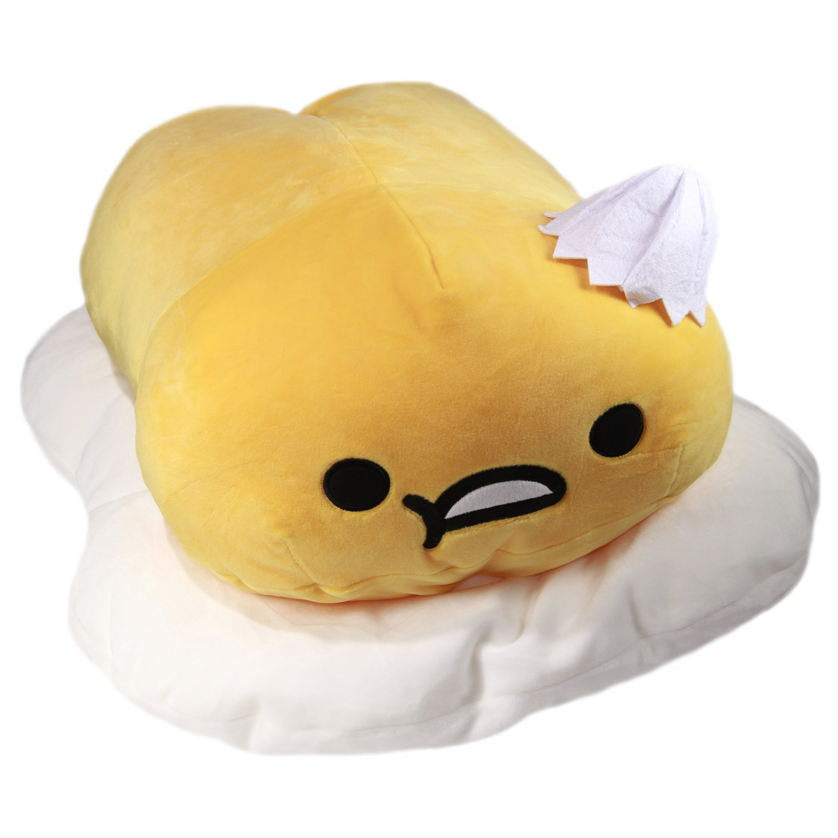 Sanrio, Gudetama Plush Doll, Lazy Egg Lying Down Pose, Super Soft, 16 Inches, Big Size