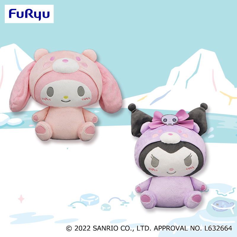 Kuromi Plush Doll, Purple Panda, Ice Friends, Sanrio, Furyu, 11 Inches