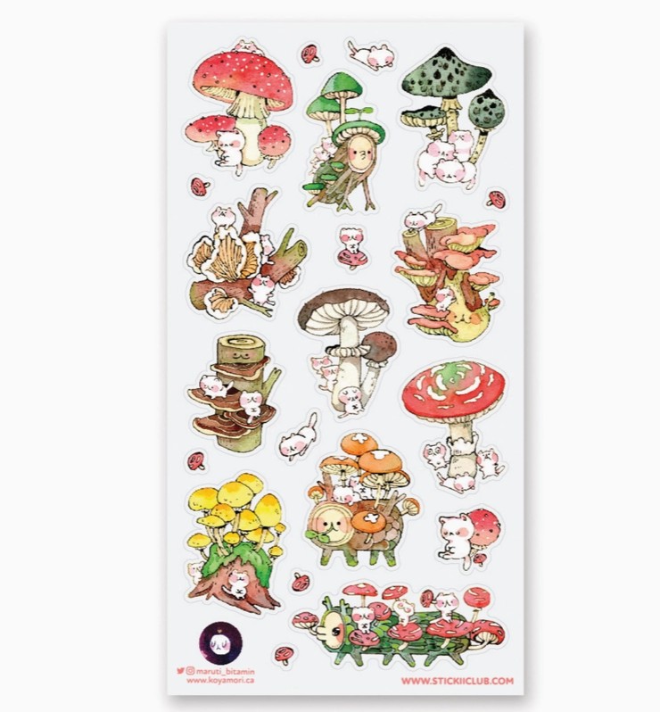 Purr-Fect Shrooms Sticker Sheet