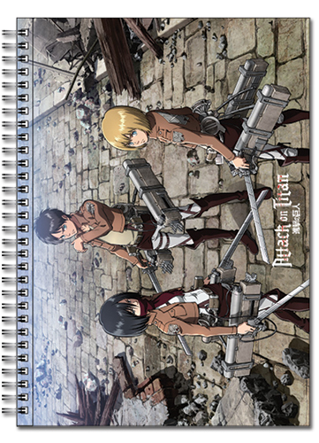 Attack on Titan Mikasa, Eren, Armin Group Spiral Anime Notebook