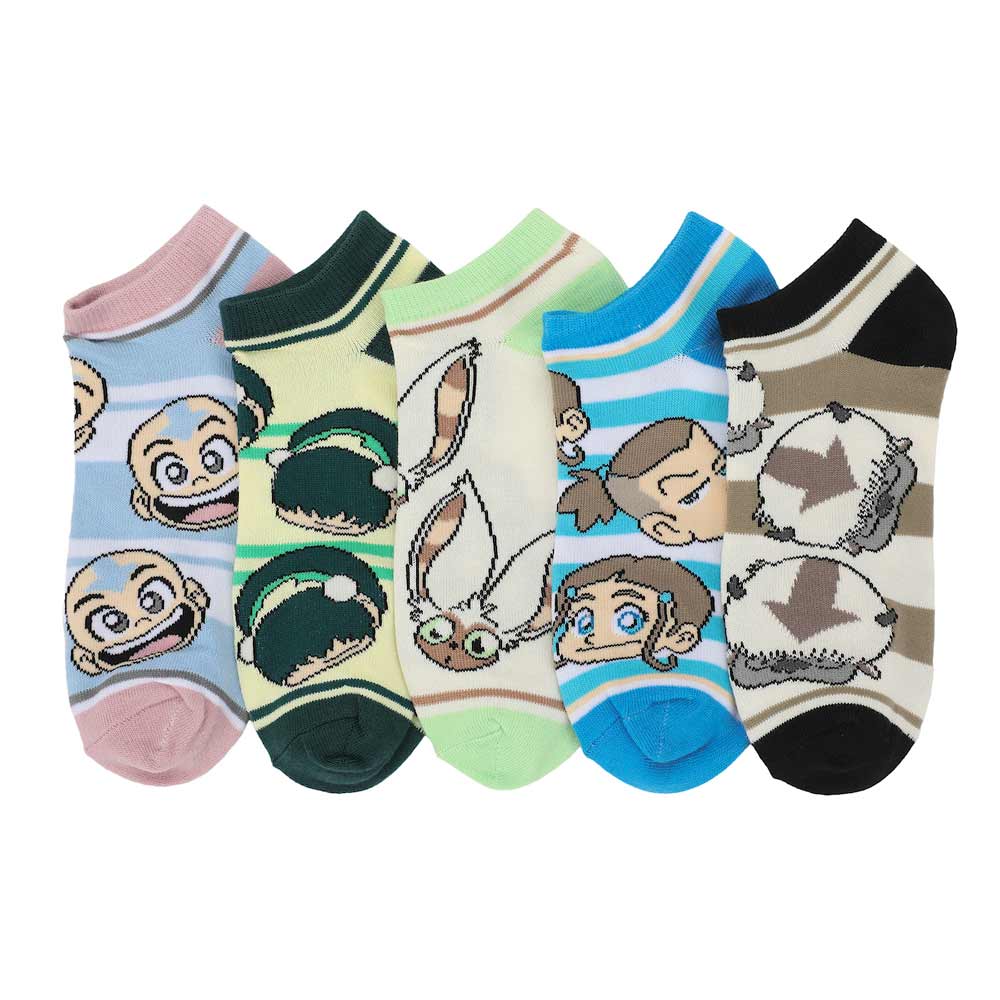 Avatar The Last Airbender Chibi 5 Pair Ankle Socks