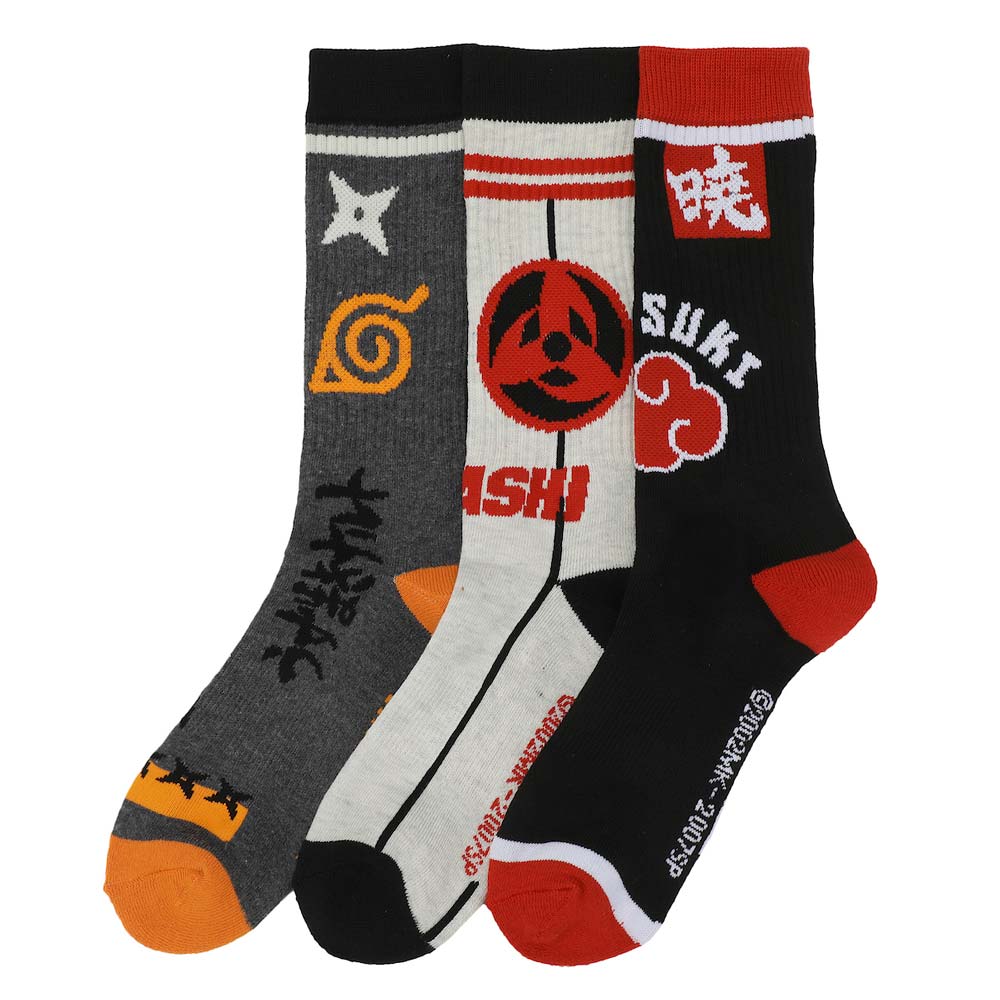 Naruto Shippuden 3 Pair Crew Socks