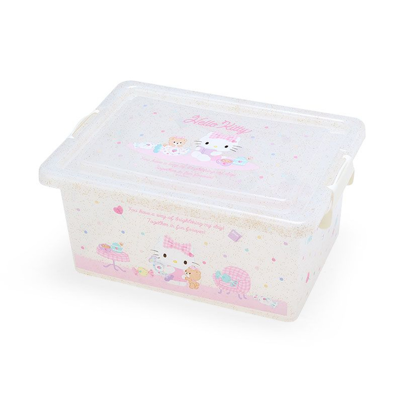 Hello Kitty Plastic Container, Storage Bin, Organizer, White, Sanrio