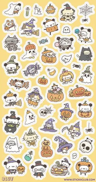 Kawaii Halloween Sticker Sheet