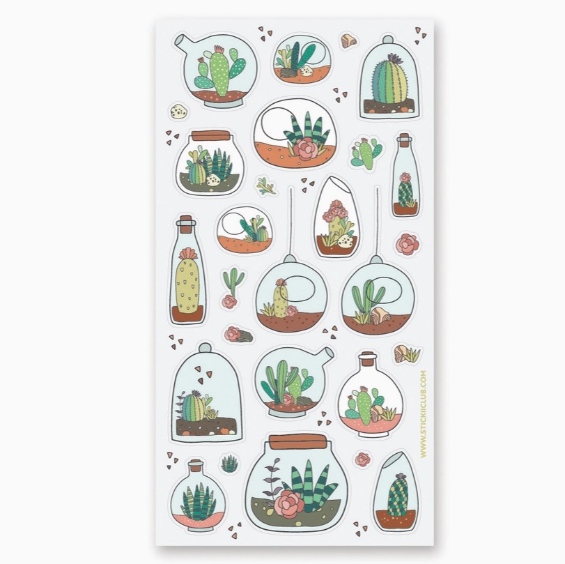 Succulents in Bottles Sticker Sheet