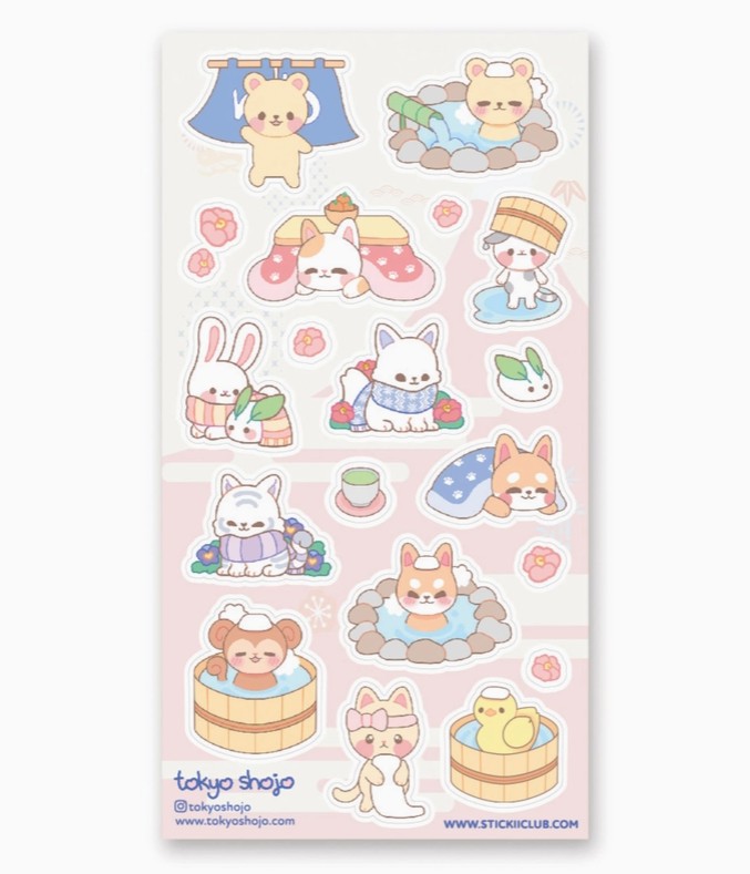 Animal Spa Day Sticker Sheet