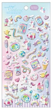Melty Couleur Stickers Rainbow with Unicorn