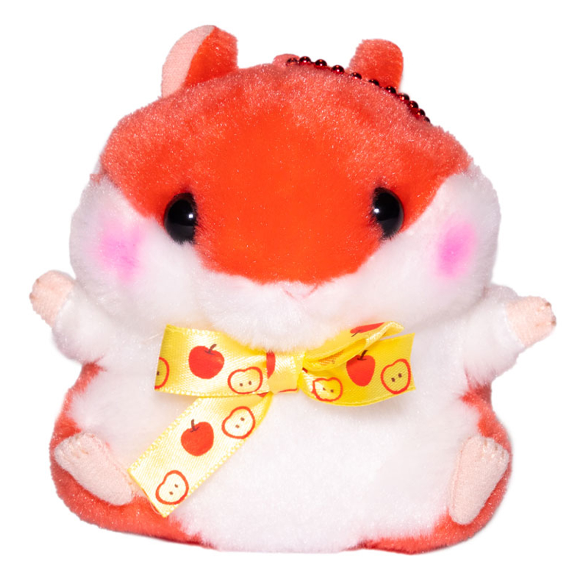 Hamster Fruity Plush Doll, Red, 4 Inches, Keychain Size