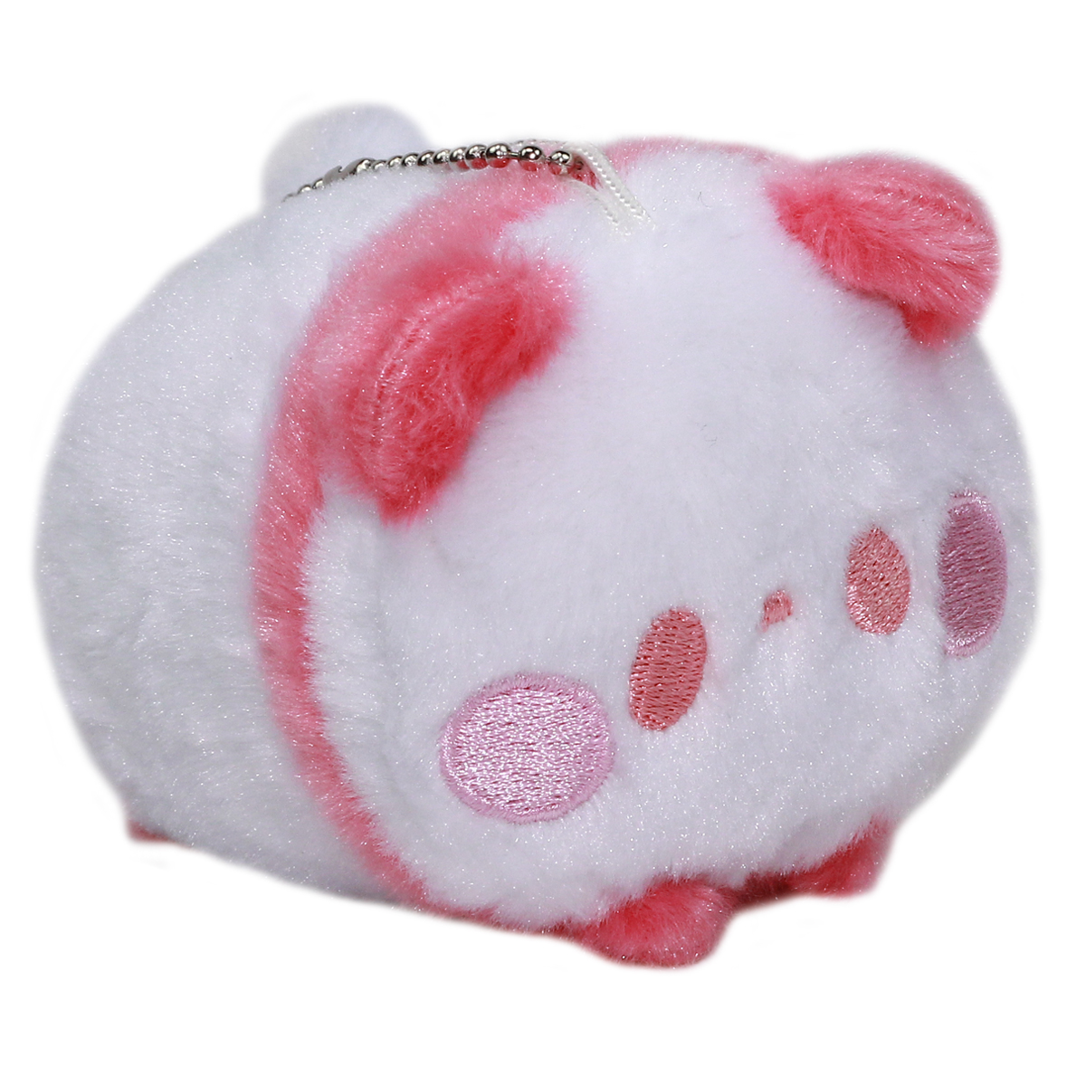 Super Soft Mochii Cute Panda Plush Keychain Dark Pink White 3.5