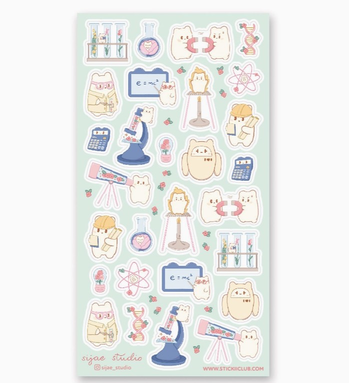 Beary Cute Science Sticker Sheet