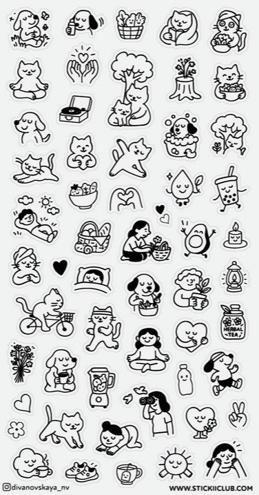 Wellness Doodles Sticker Sheet