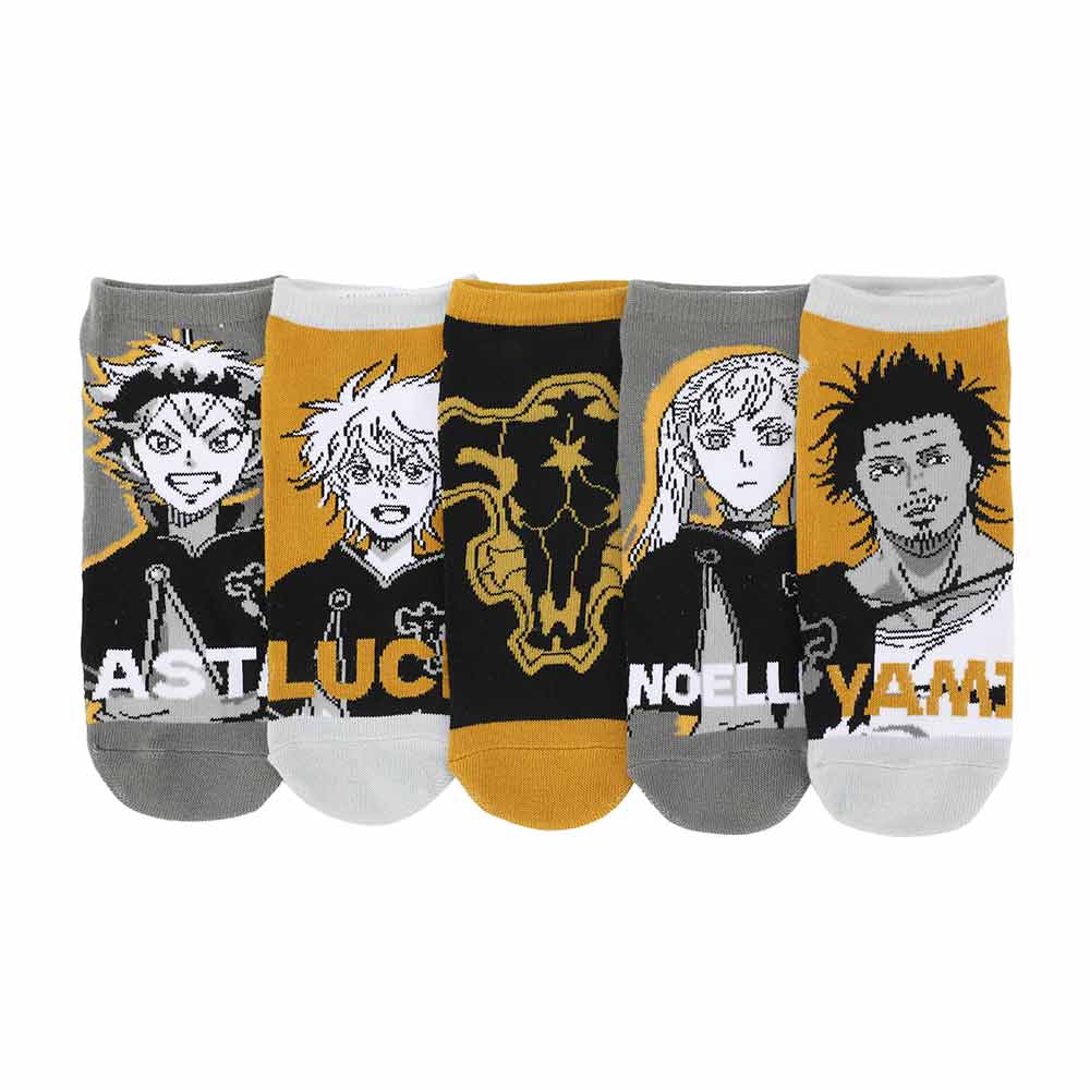 Black Clover Characters 5 Pair Ankle Socks