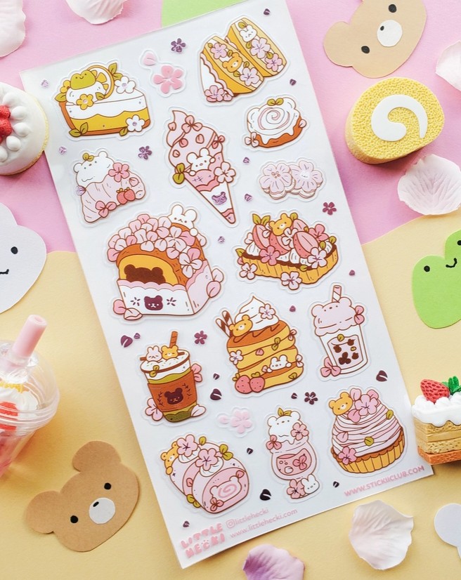 Pastel Sakura Sweets Sticker Sheet