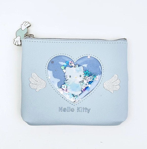 Hello Kitty Pouch, Cosmetic Bag, Baby Blue, Sanrio