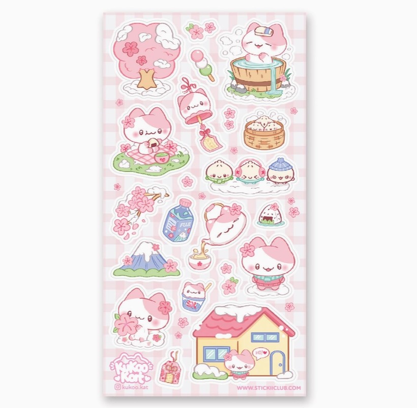 Sakura Snow Day Sticker Sheet