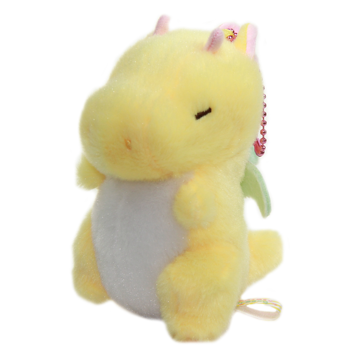 Fantasy Dragon Plushie Soft Stuffed Animal Toy Keychain Yellow Small Size 4 Inches