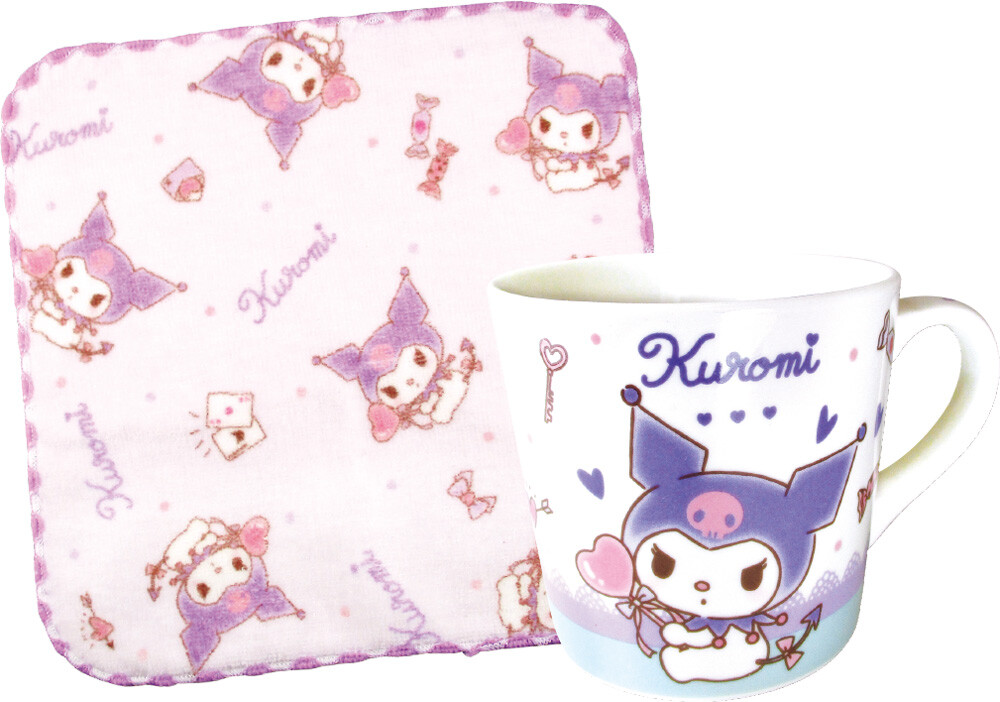 Sanrio Mini Mug with Hand Towel Kuromi Purple