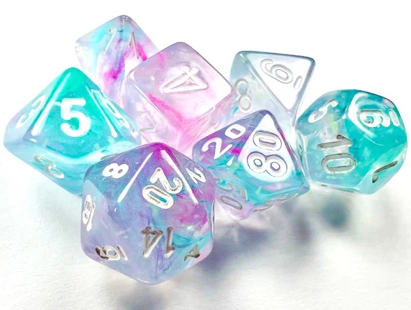 Chessex - Nebula Wisteria White Mini 7 Die Set - CHX 20545 - Dice