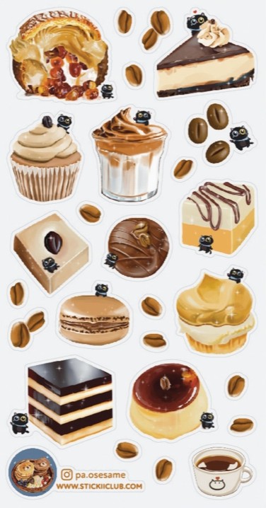 Coffee Desserts Sticker Sheet