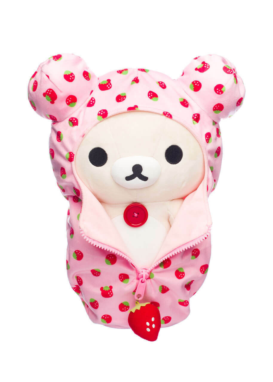 Korilakkumna Strawberry Pattern Sleeping Bag Plush Doll San-X 13 Inches