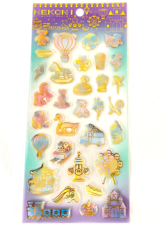 Playground Crystal Gel Sticker Sheet Nekoni