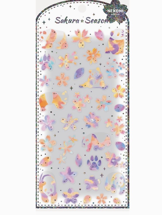 Sakura Season Crystal Gel Sticker Sheet Nekoni