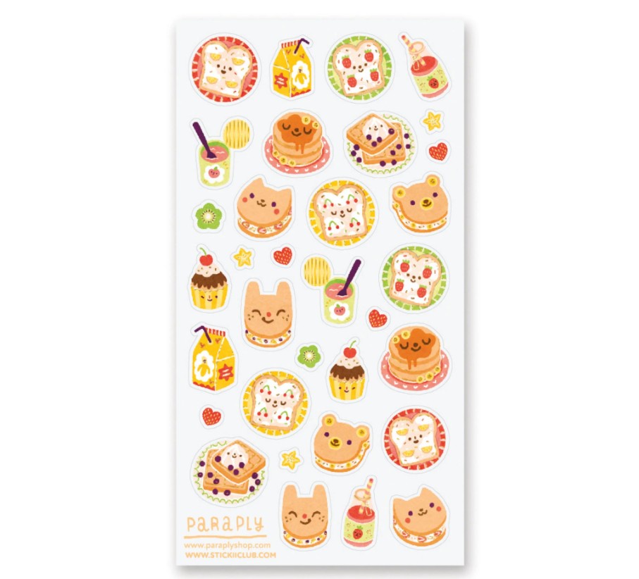 Happy Breakfast Foods Sticker Sheet