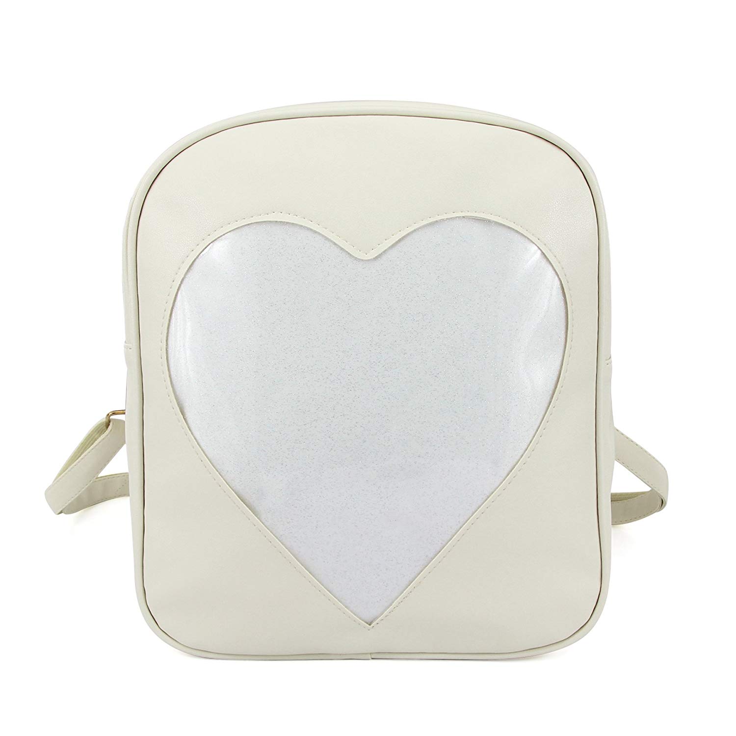 ITA Bag CreamTransparent Glitter Heart Backpack Harajuku Purse Traveler Bag Girls