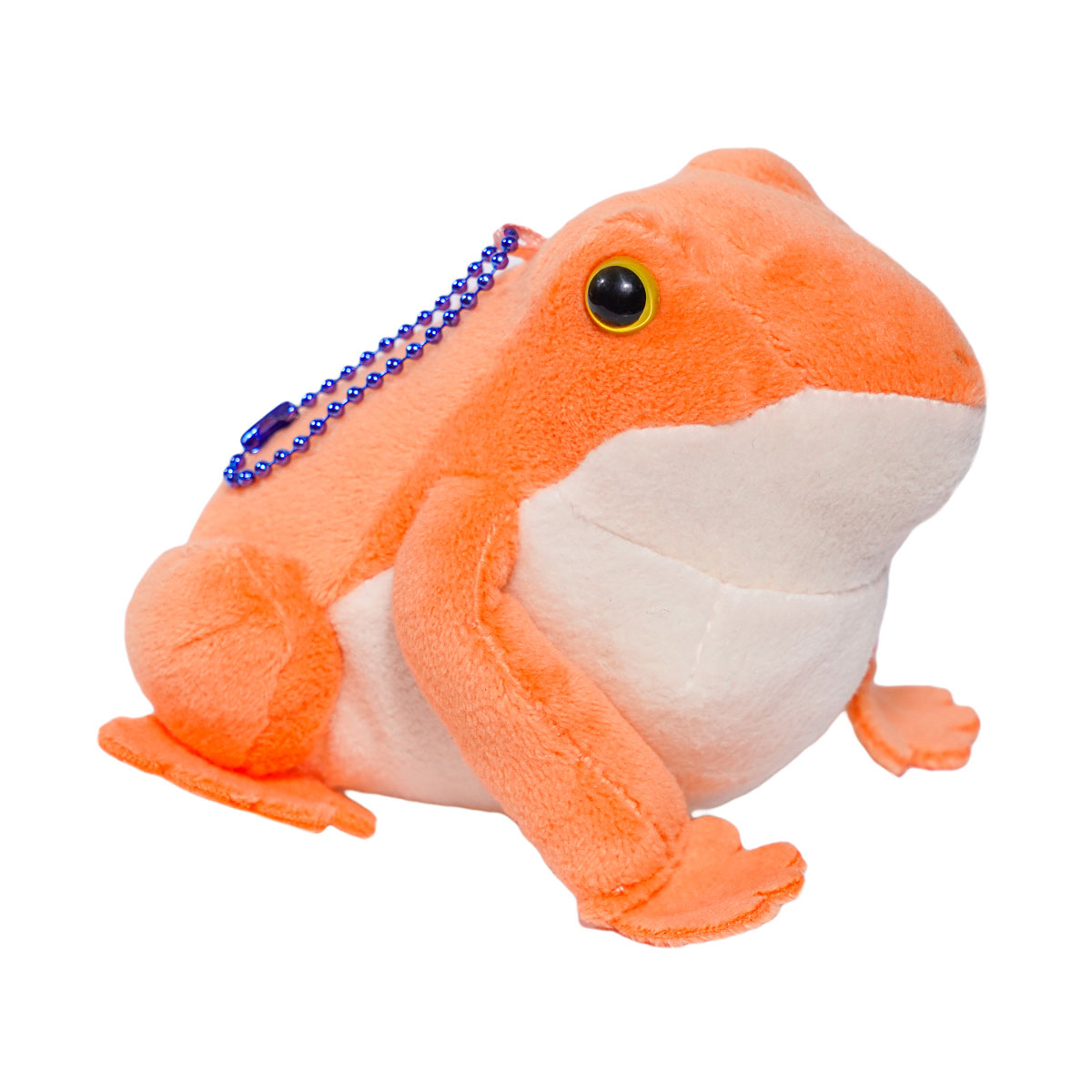 Frog Plush Toy Kawaii Stuffed Animal Orange Keychain Size 3
