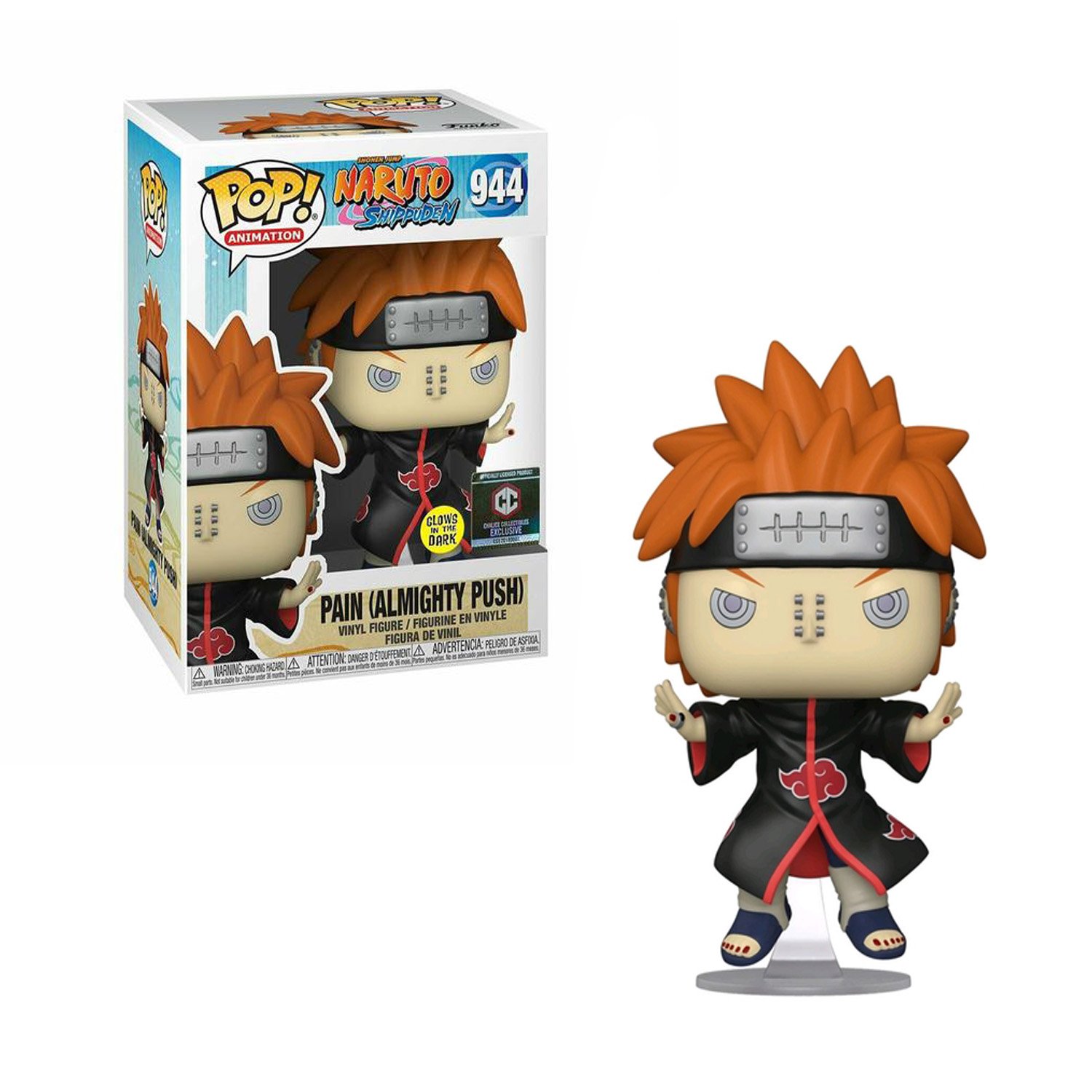 Pain (Almighty Push) Glows In The Dark, Chalice Exclusive Figure Naruto Funko Pop Animation 3.75 Inches Funko Pop 944