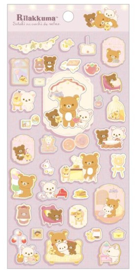 Rilakkuma Sticker Sheet - Wonderful House- San-X Official Japan 2024