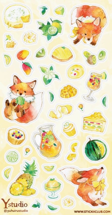 Foxy Tea Party Sticker Sheet