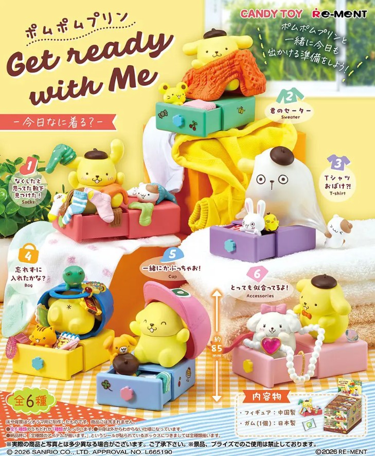 Sanrio Pom Pom Purin Re-Ment, Get Ready with Me: What Should I Wear Today? - Random Blind Box