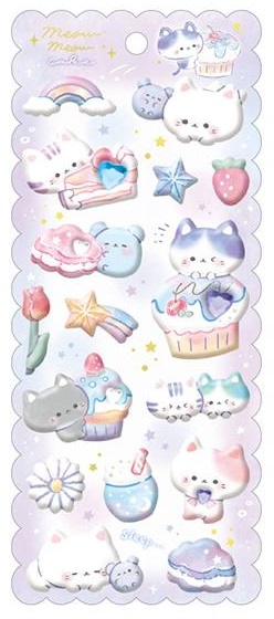 Mochimochi Marshmallow Stickers - Cats