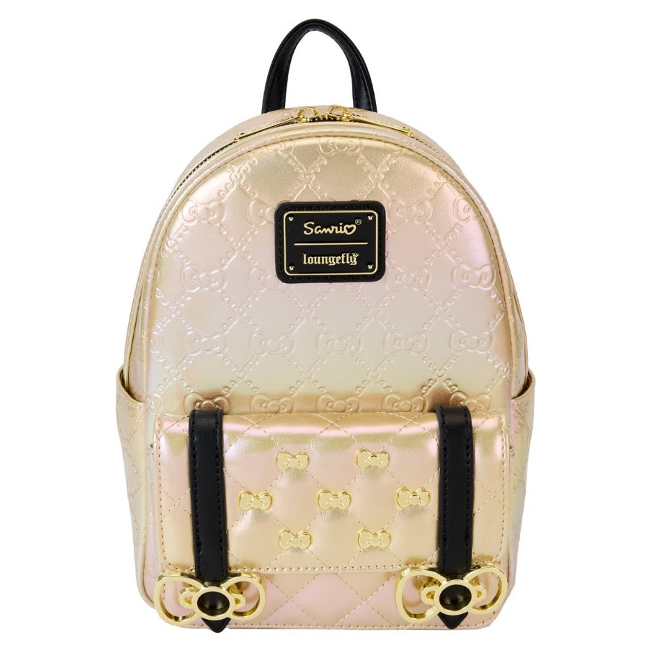 Hello Kitty 50th Anniversary Metallic Gold Mini Backpack Loungefly Sanrio