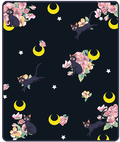 Sailor Moon Luna Black Throw Blanket