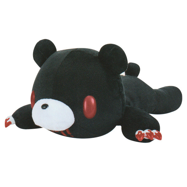 Gloomy Bear Plush Doll Lying Down, Tummy Pocket, Black GP #577 18 Inches