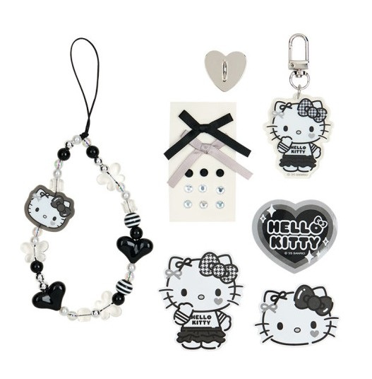 Hello Kitty Decoration Set for Phone Charm, Strap, Clip, Stickers