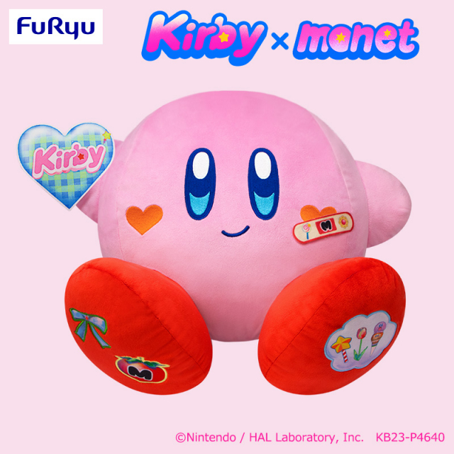 Kirby Plush Doll, Kirby of the Stars Kirby x monet Mascot, Heart Warming, Big Size, 13, Furyu