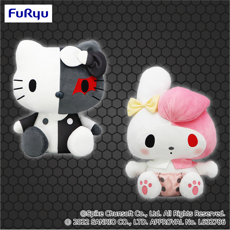 Hello Kitty X Danganronpa Plush Doll, Black & White, 9 Inches, Sanrio, Furyu