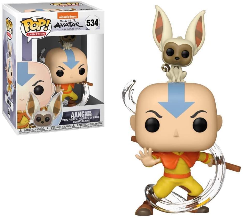 Aang with Momo Figure Avatar The Last Airbender Funko Pop Animation 3.75 Inches - Funko Pop 534