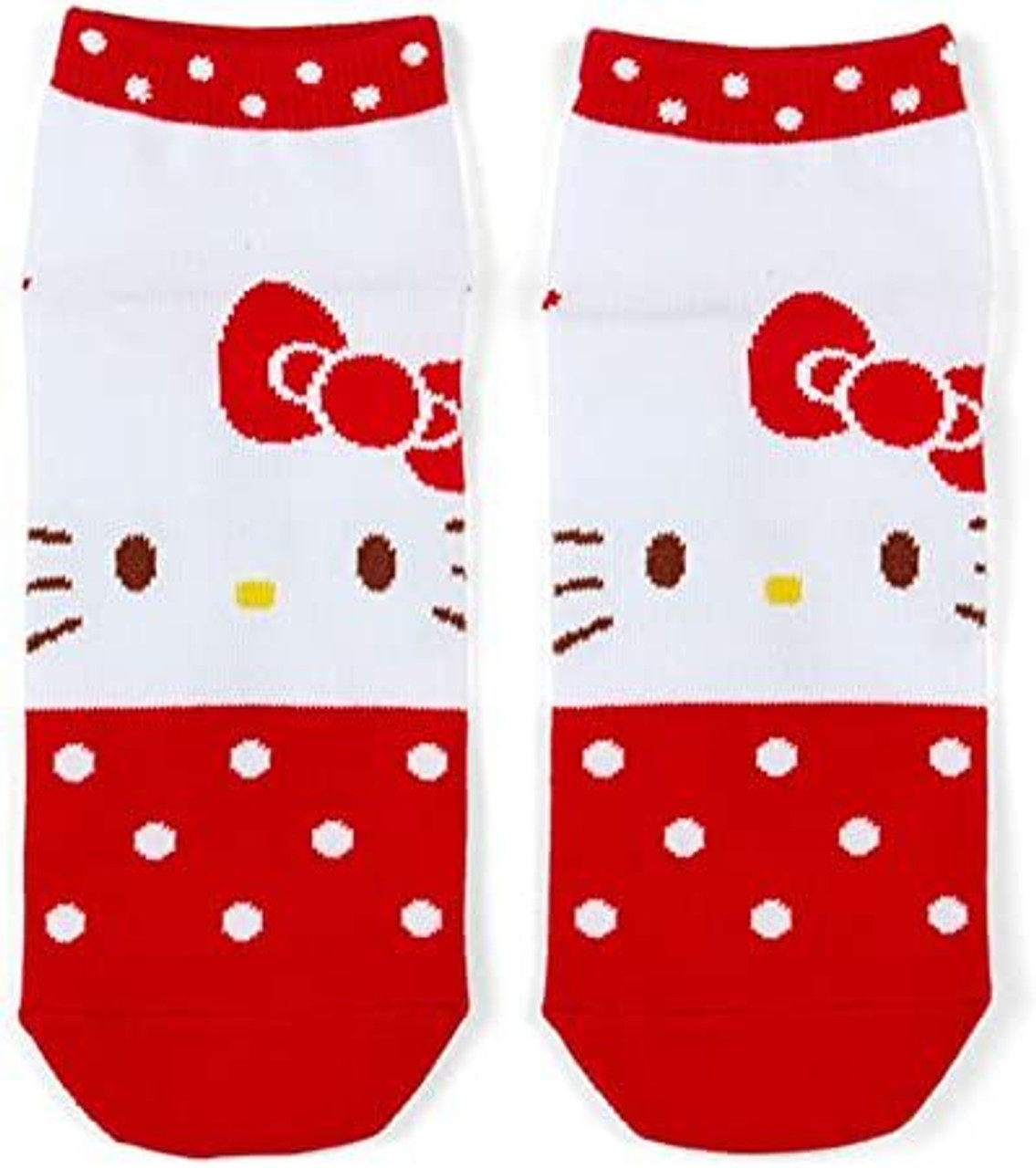 Hello Kitty Socks Womens Socks One Size 23-25cm Red White Kawaii Style Sanrio