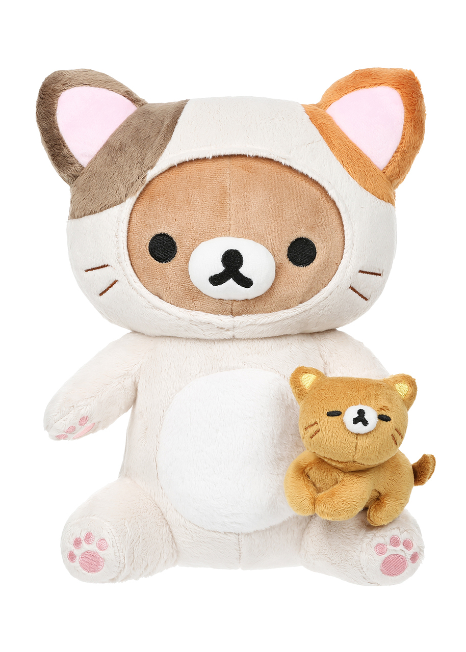 Rilakkuma Dressed as Cat Playing With Kitty Plush 10 Inches