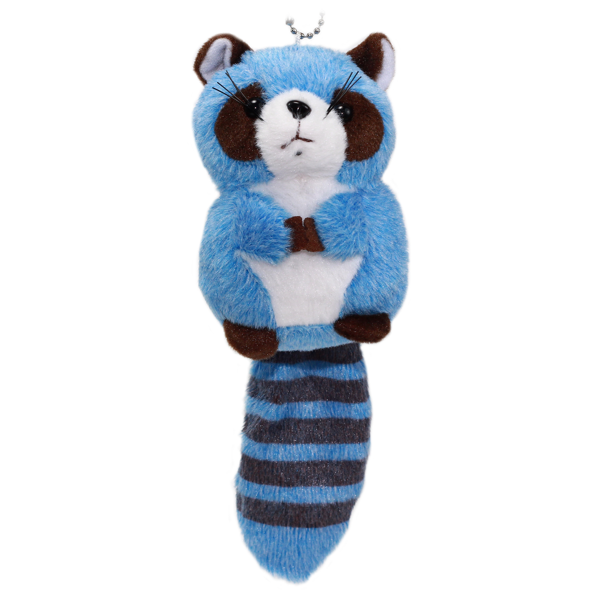 Colorful Racoon Plush Collection Keychain Size Blue 4 Inches